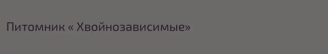 Питомник « Хвойнозависимые»